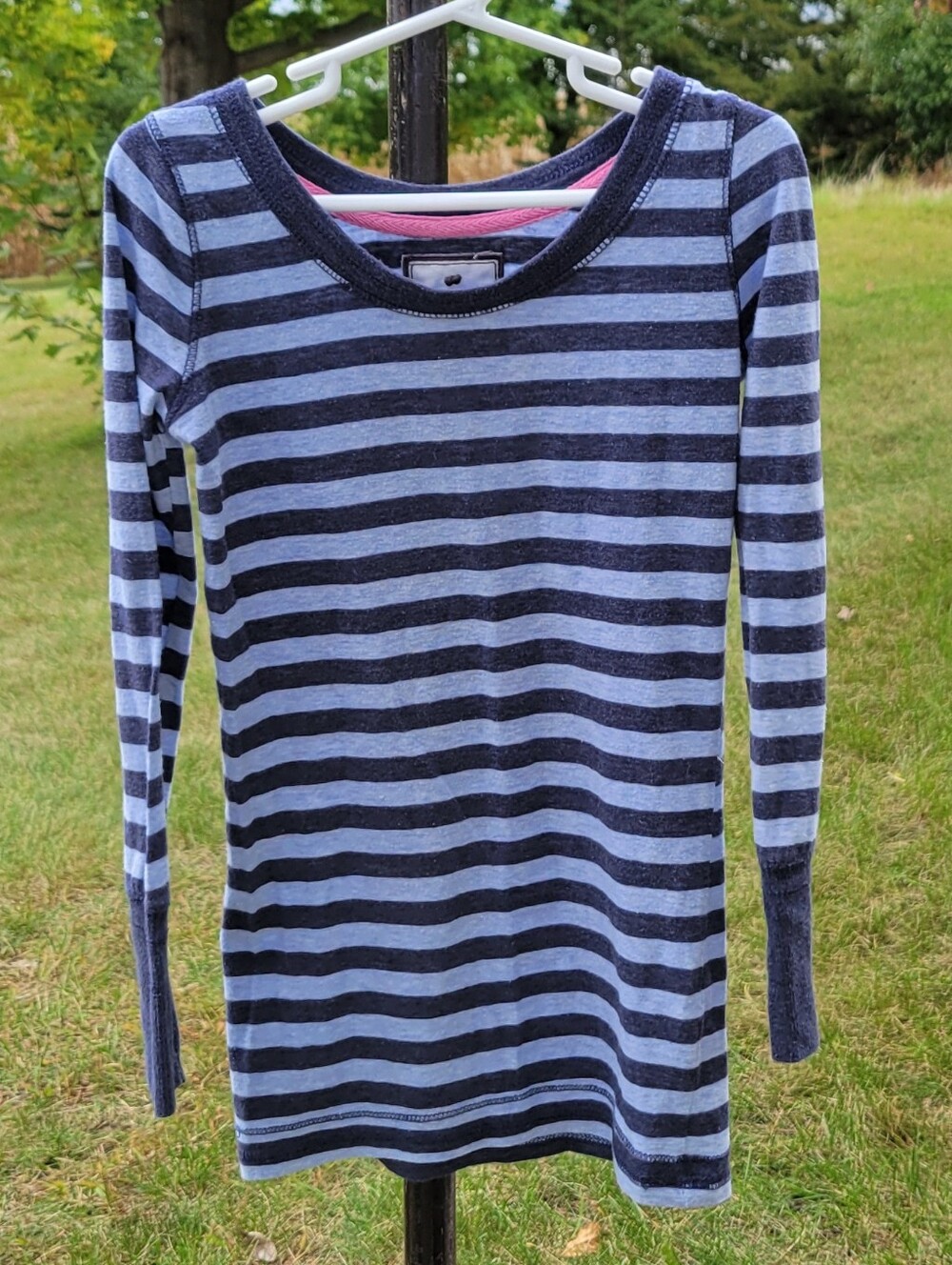 Poof girl excellence 6X 3/4 sleeve Navy stripe